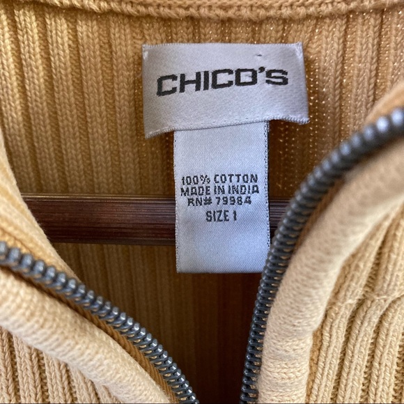 Chico’s Long Zip Sweater Cardigan M - Picture 4 of 5